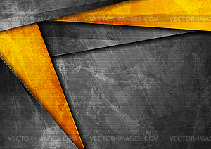 Grunge tech corporate orange and dark grey - stock vector clipart
