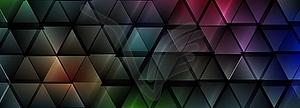 Темные красочные абстрактные глянцевые треугольники tech - рисунок в векторе