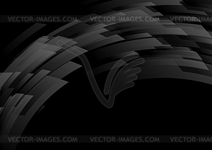 Black abstract hi-tech shapes background - vector clipart