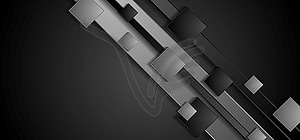 Black and grey abstract technology background - vector clipart