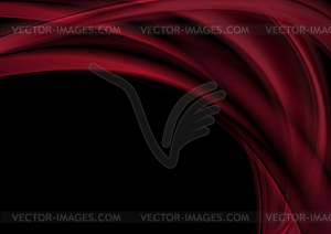 Dark red abstract smooth blurred waves background - vector image