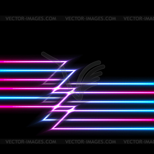 Glowing neon laser stripes abstract background - vector clipart