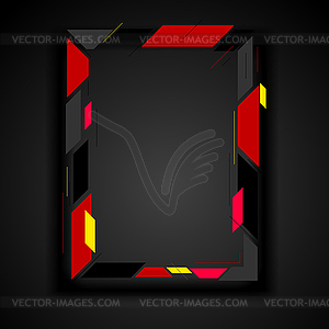 Red and black abstract geometric frame corporate - vector clip art