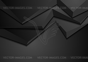 Black abstract 3d shapes corporate background - vector clip art