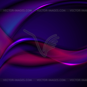 Dark blue and purple smooth blurred wavy background - vector image