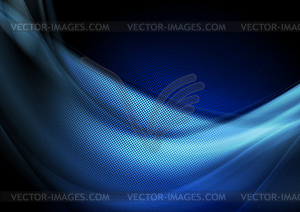 Dark blue abstract smooth flowing waves background - vector clipart