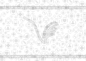 Grey medical icons abstract pattern design - vector image