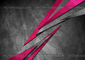 Grunge tech material purple and dark grey background - vector image