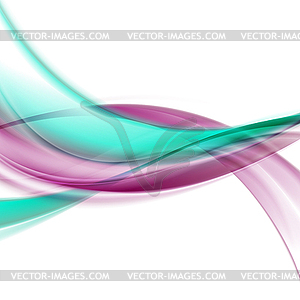 Яркие плавные струящиеся волны на абстрактном фоне - клипарт в векторе