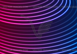 Bright blue purple neon wavy lines abstract - vector image