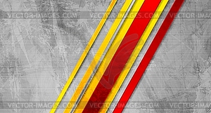 Grunge wall abstract background with bright stripes - vector image