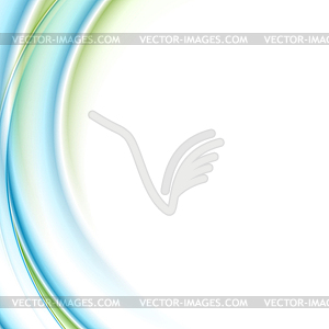 Blue green smooth liquid waves abstract background - vector image