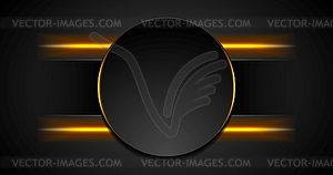 Черный технический фон со светящимся огненным светом - изображение в векторе / векторный клипарт