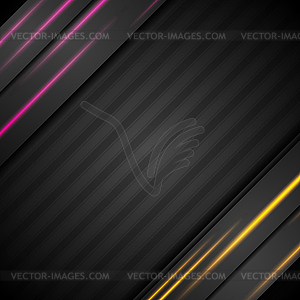 Black abstract corporate background with glowing - vector clipart