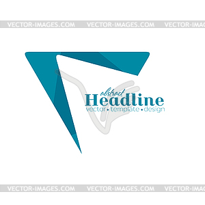 Abstract blue minimal triangle shape logo design - vector clip art