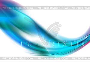 Bright blue smooth blurred waves abstract background - vector clipart
