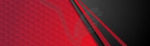 Red and black abstract corporate banner design - vector image