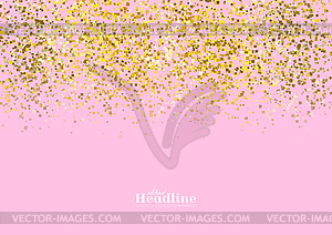 Golden confetti bright abstract holiday background - vector image