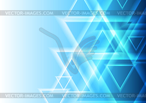 Bright blue abstract triangles geometric tech - vector clipart