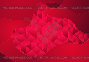 Corporate low poly background with waves background - vector image