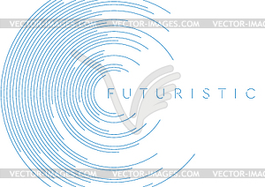 Blue circular lines abstract futuristic tech - vector clipart