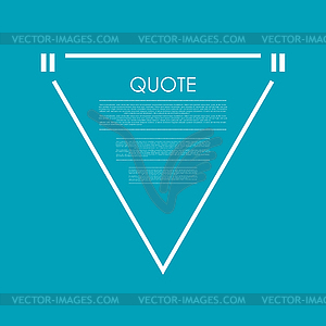 Quote blank speech bubble abstract triangle design - vector clip art