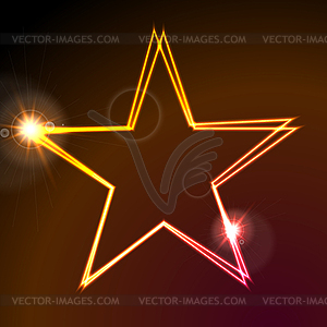 Colorful glowing neon abstract star background - vector clip art