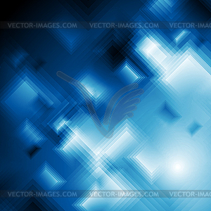 Dark blue technology squares abstract background - vector image