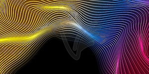 Abstract futuristic colorful 3d wavy lines - vector clipart