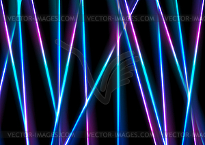 Vibrant neon laser rays stripes abstract background - vector image