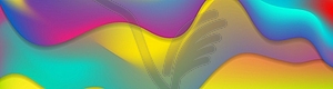 Colorful liquid waves abstract banner design - vector image