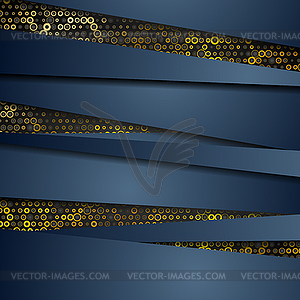 Blue stripes and golden yellow circles abstract - royalty-free vector image