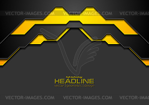 Abstract black orange corporate background - vector image