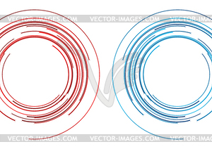 Синие и красные круги HUD футуристическая абстракция - изображение в векторном виде