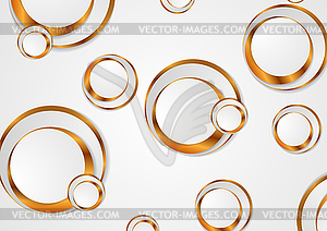 Grey golden circles abstract corporate background - vector image