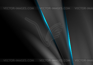 Black abstract smooth background with neon line - vector clipart