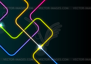 Colorful neon abstract lines geometric background - royalty-free vector image