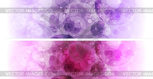Purple and violet bokeh effect abstract banners - vector image