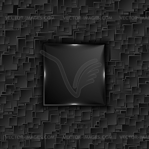 Black tech square with glowing lights abstract - vector EPS clipart