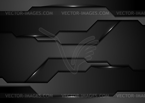 Black technology background with white neon light - vector clipart