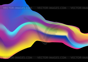 Colorful liquid holographic wave abstract background - vector image