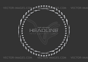 Grey silver metallic circle logo background - vector clipart