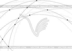 Фон подключения печатной платы с серыми волнистыми линиями - графика в векторе
