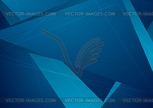 Abstract dark blue geometric polygonal background - vector image