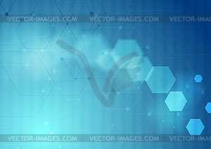 Abstract technology background with hexagons - vector clip art