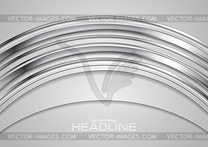 Металлическая серебряная дуга на абстрактном техническом фоне - изображение в векторе / векторный клипарт