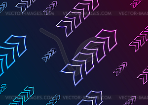 Blue purple abstract neon arrows tech background - vector clip art