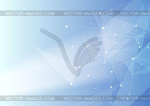 Technology low poly connection abstract background - vector clip art