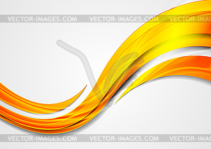Orange shiny glossy waves abstract background - vector clipart