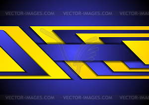 Dark blue and yellow tech geometric abstract - vector clip art